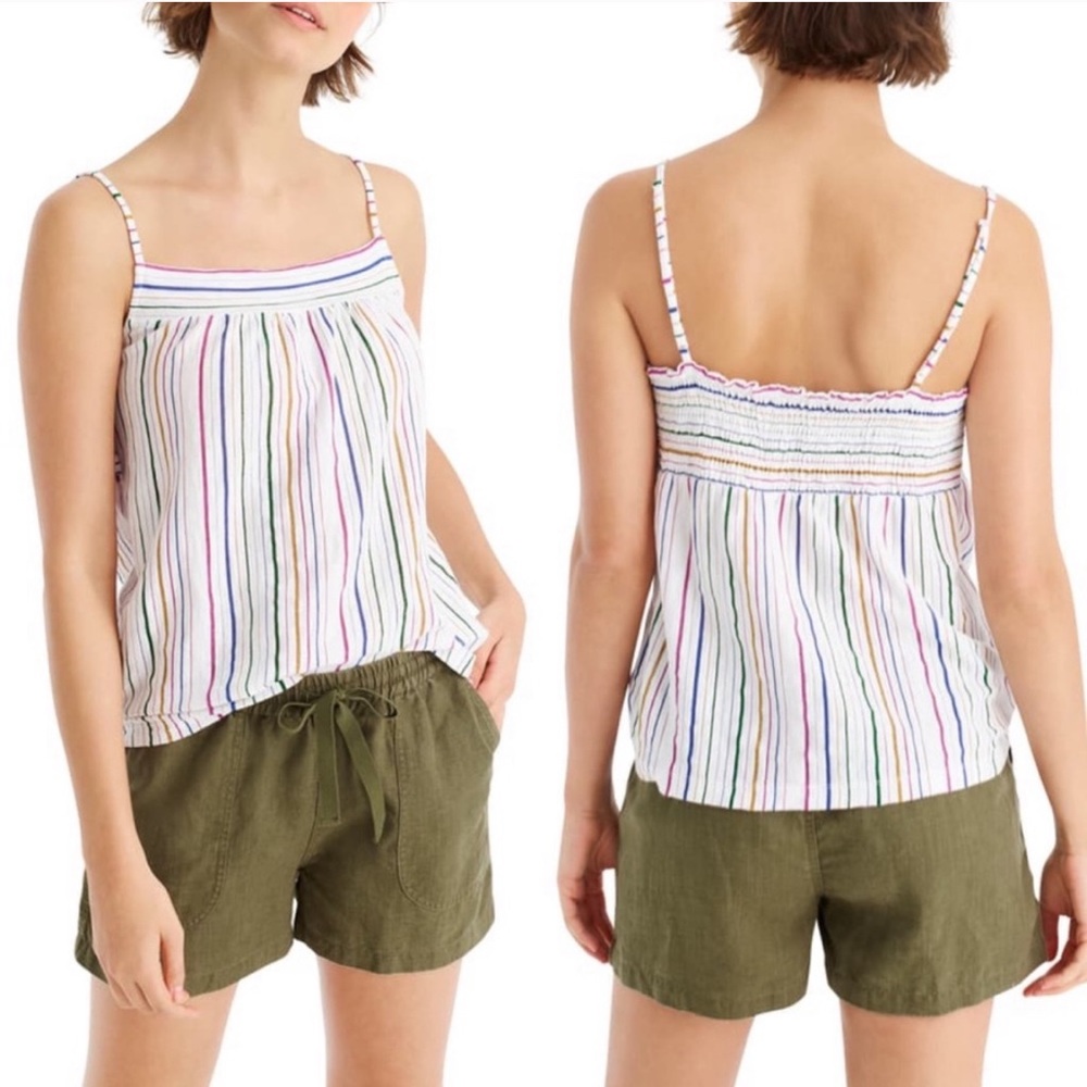 J.Crew Rainbow Striped Tank Top Size M